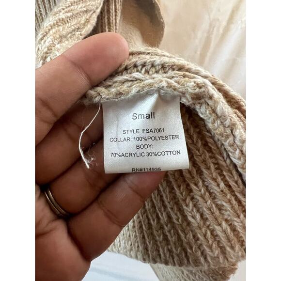 Alya Brown Fleece Tightknit Vest Size Small - Picture 3 of 4